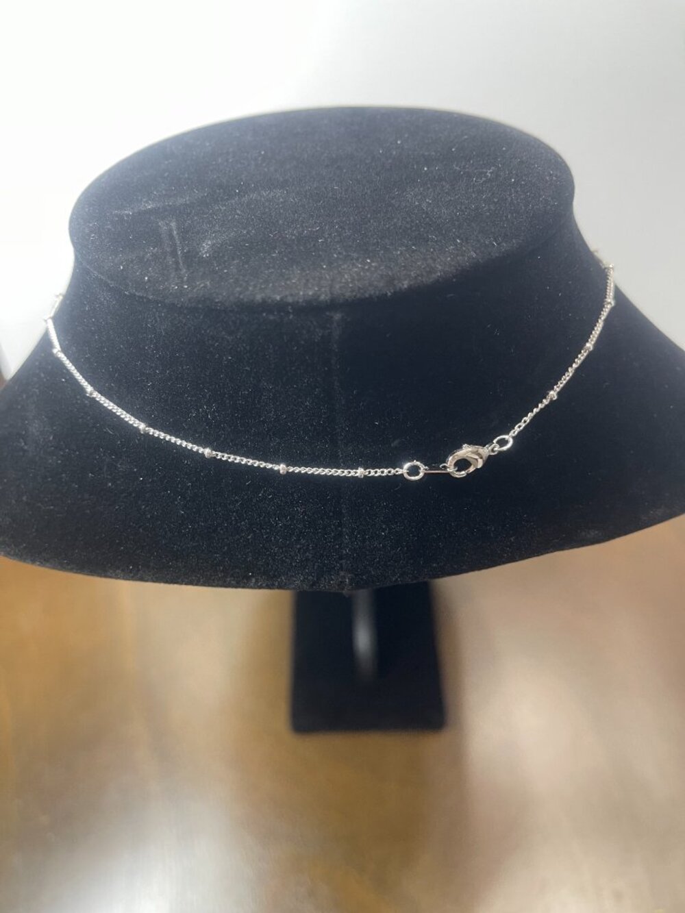 Silver Necklace with Rhinestone Charm - Picture 3 of 3